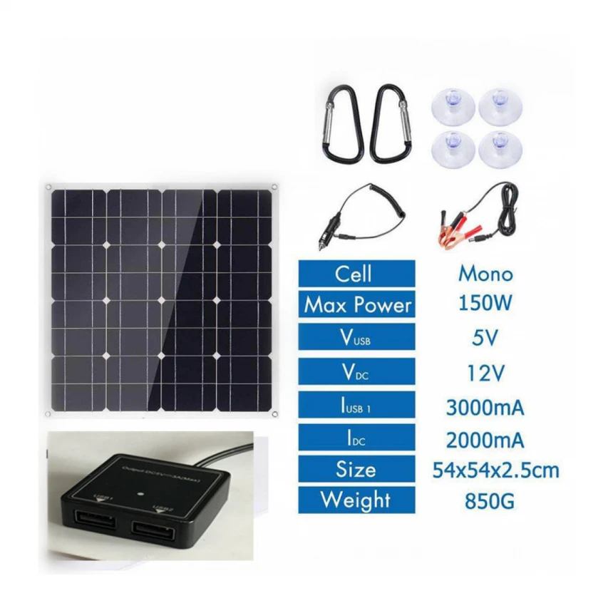 100V solarni panel punjač fleksibilni solarni panel 5V dvostruki izlaz 12VDC izlaz