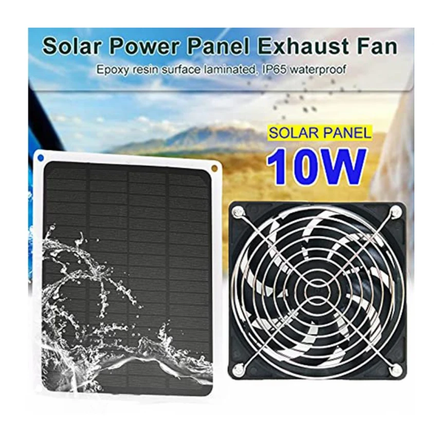 10V solarni panel ventilator za kokošinjce vodootporni mali izduvni ventilator sa zaštitnom mrežom za staklenik u odgajivačnici kućnih ljubimaca