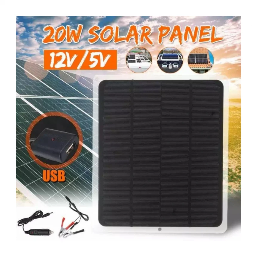 20V monokristalni panel + ventilator za punjenje auto fleksibilni solarni panel jahta punjenje vanjski punjač
