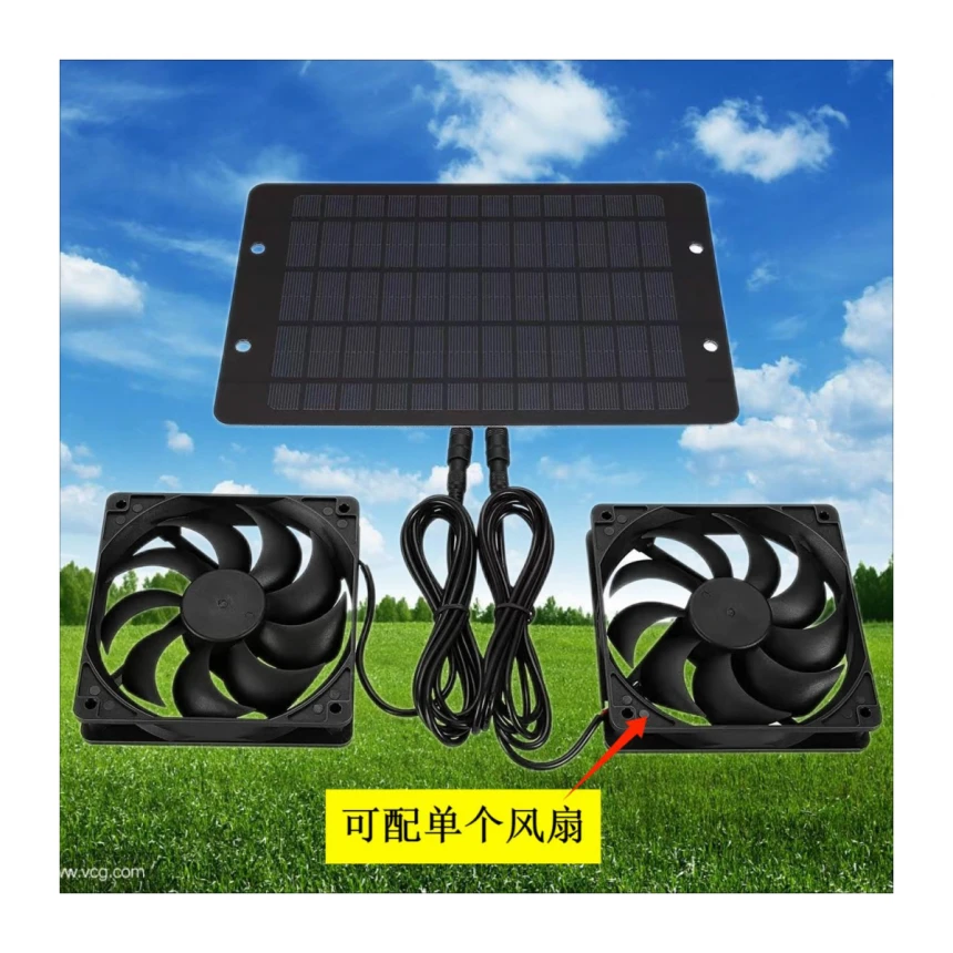 Prekogranični vrući prodajni ventilator solarnih panela 10V12V izduvni ventilator za kućne ljubimce prenosivi zeleni sistem za zaštitu životne sredine svežeg vazduha