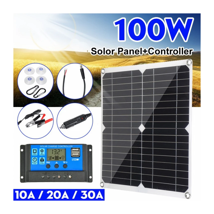 Prekogranično snabdevanje 100V monokristalnih solarnih panela dual USB18V/5V sa višefunkcionalnim sistemom fotonaponskih baterija kontrolera